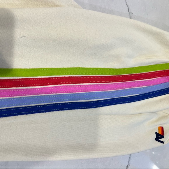 Aviator Nation & PELOTON 2024 5 STRIPE SWEATPANTS - VINTAGE WHITE NWOT - Picture 5 of 5